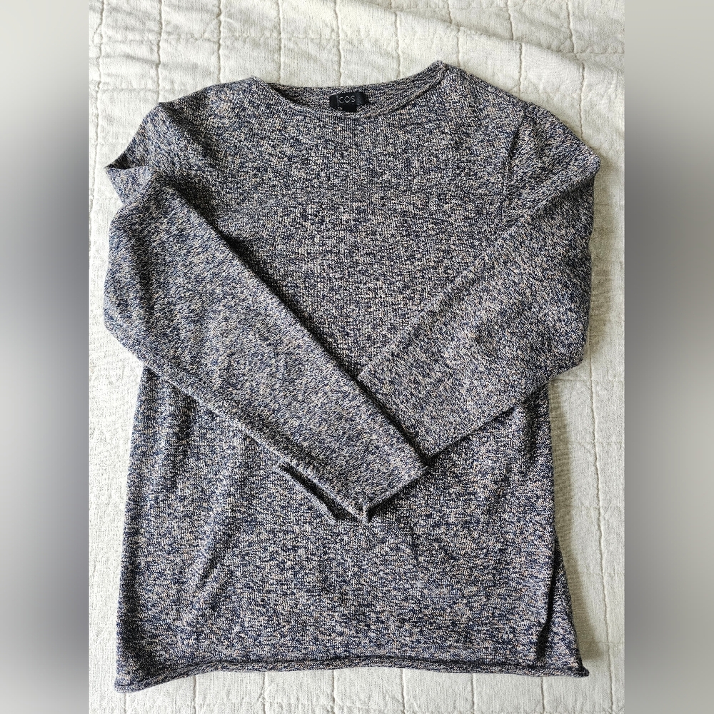 COS Marled Knit Long Sleeve Pullover Sweater
